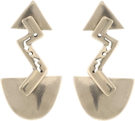 Behave - Dames oorbellen hanger geometrisch design - Zilverkleur modern