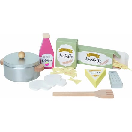 Jabadabado - Houten speelgoed - eethoek - pasta - Meerkleurig