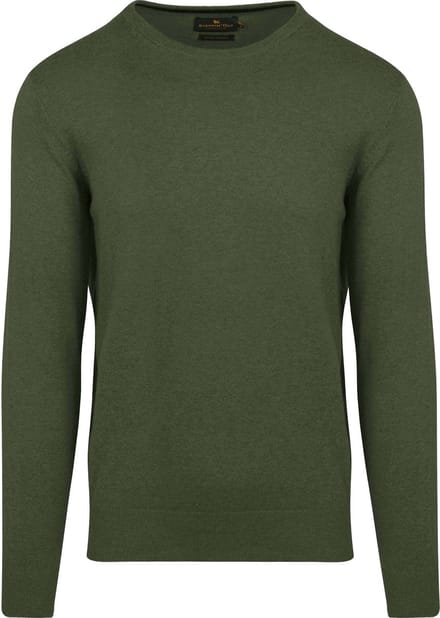 Steppin' Out Trui Cotton Cashmere Olijfgroen - Maat S - Heren - Pullovers