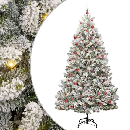 vidaXL - Kunstkerstboom - 210 - cm - 300 - LED's - Warmwit - PVC - en - Staal