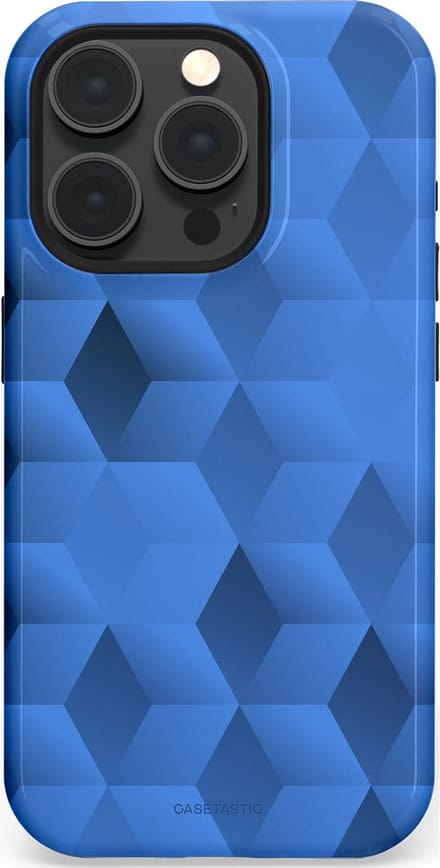 Casetastic hoesje geschikt voor Apple iPhone 15 Pro - MagSafe - Dubbellaagse bescherming - Hexaflow - Fashion Case - Lavendel Donkerblauw