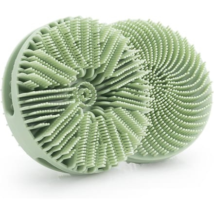Dubbelzijdig ontwerp 2-in-1 siliconen lichaamsscrubber lichaamsbuffer scrubber voor de gevoelige huid lichaamsscrubber exfoliërende borstel groen