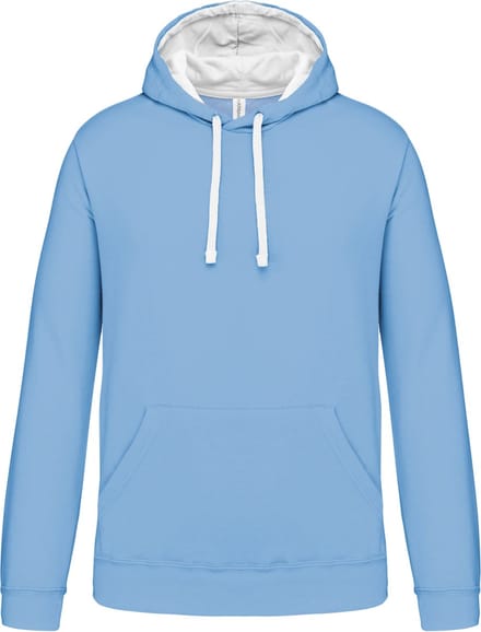 Kariban Hooded sweater met contrasterde capuchon K446 - Sky Blue / White - M