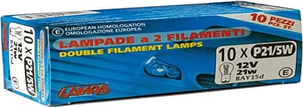 10x Gloeilamp P21/5W 12V Dubbeldraad T20 voor Auto, Motor en Vrachtwagen