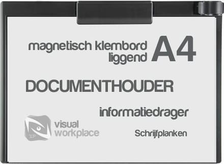 Klembord magnetisch A4 (liggend) zwart