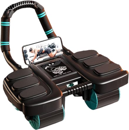 Buikroller - Buikspierwiel - Core Training - Automatische Rebound - 42 x 36 x 24 cm - Zwart