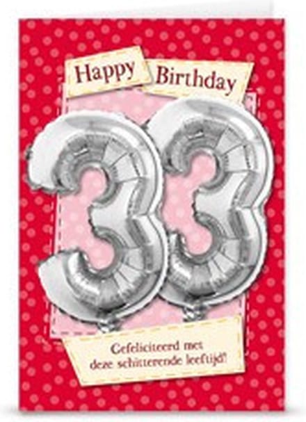 Miko - Kaart - Leeftijdballon - 33 Jaar