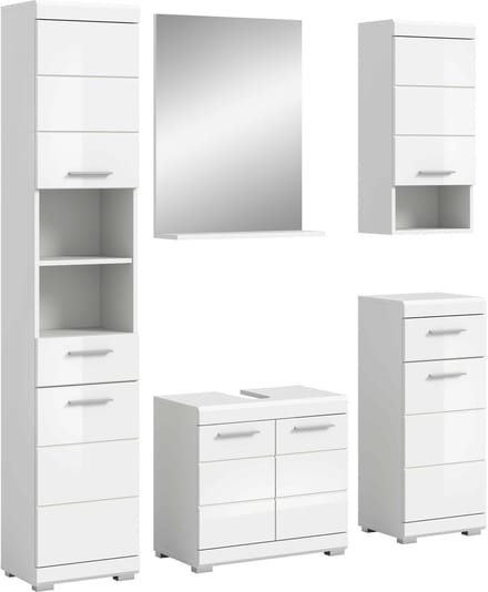 Scout badkamercombinatie wit hoogglans MDF TZ wit NB - 34x164x191cm