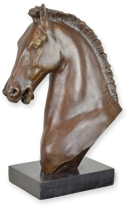 Bronzen beeld - Paardenhoofd - sculptuur - 33,2 cm hoog