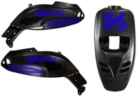 Piaggio Typhoon Stickerset - Cyclone - Blauw