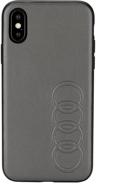 iPhone Xs Max Backcase hoesje - Audi - Effen Zwart - Kunstleer