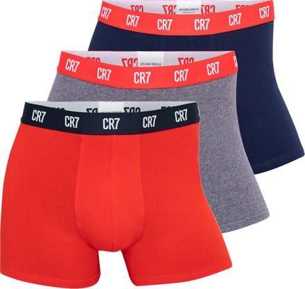 CR7 Heren Boxershorts Effen Rood/Grijs/Blauw 3-Pack - Maat XL