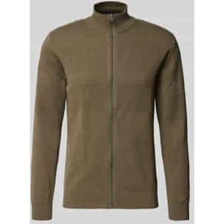 Cardigan met opstaande kraag en ritssluiting