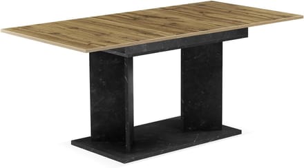 Uitschuifbare Eettafel met Kolompoot Scandinavisch Design 120-160x80 cm