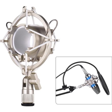 Universele condensatormicrofoon Mic Shock Mount Houder Beugel Kunststof Anti-vibratie voor online goud