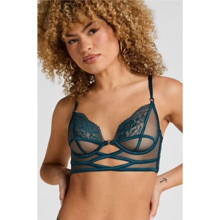 Hunkemöller Niet-Voorgevormde Beugel Longline bh Amel Blauw