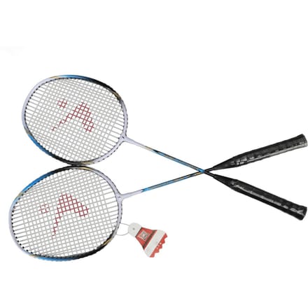 1 Paar Blauwe Badminton Racket Set Aluminiumlegering Comfortabele Handgreep Antislip Badminton Racket Kit gray