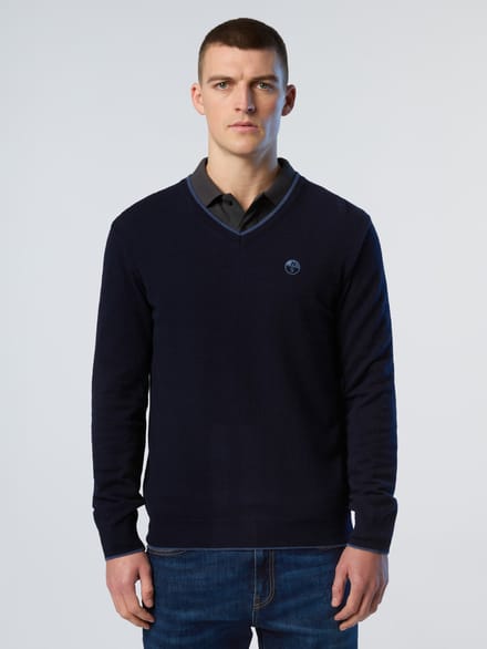 North Sails Trui V-hals met geborduurd logo