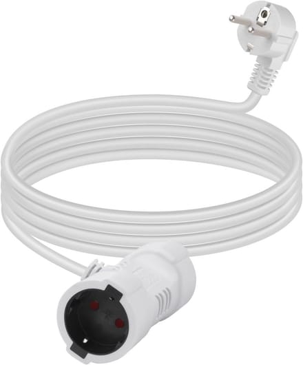 T verlengkabel met dubbele Schuko 2 Speed Sockets - Wit, 1M