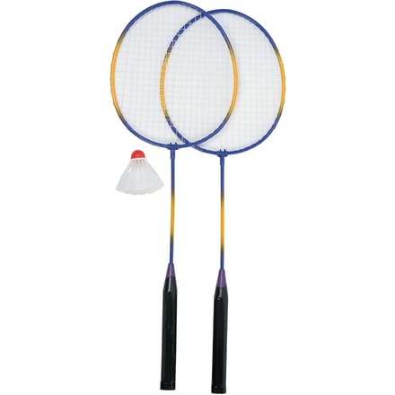 Badmintonrackets + shuttle Out2Play o2p (x2)