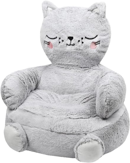 WEB2O Kinderfauteuil Kat - Zachte Poefstoel - 45 cm