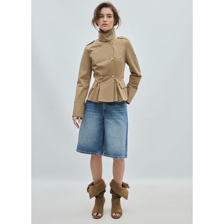 Stradivarius Getailleerd knoopcolbert  Beige S