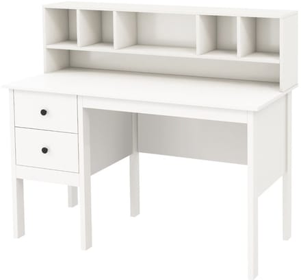 Computerbureau 60x120 cm – 5 compartimenten en 2 opbergladen – Wit