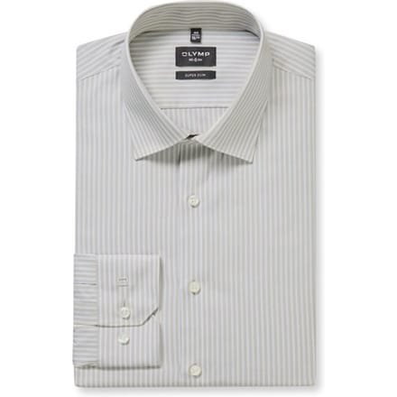 OLYMP No. Six Overhemd, Super Slim, Kent, Taupe