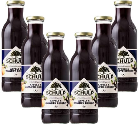 Schulp Appel & Zwarte Bessensap Ambachtelijk 6 x 0,75 liter