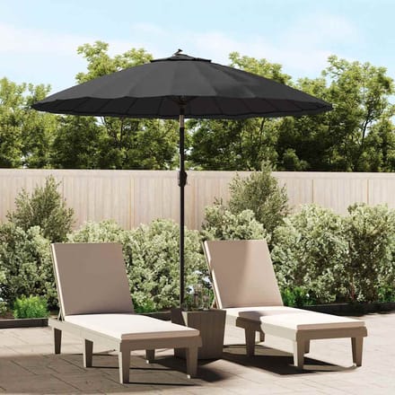 vidaXL - Parasol - met - aluminium - paal - 250 - cm - zwart