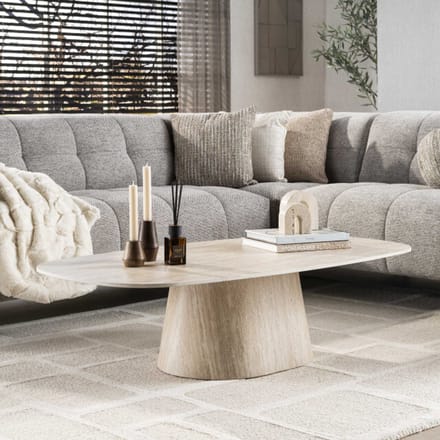Hoyz Collection - Salontafel Centro 135cm - Keramiek Travertin