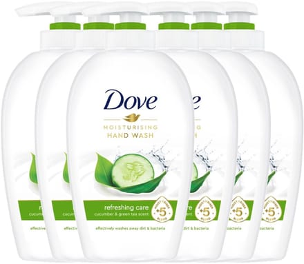 Dove Moisturising Hand Wash – Refreshing Care – 250 ml – 6-pack – Voordeelverpakking