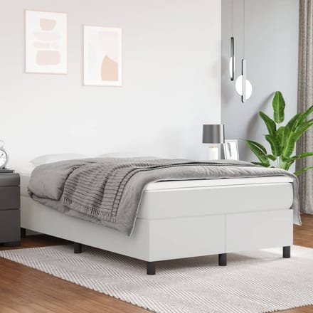 vidaXL - Boxspring - bed - kunstleer - wit - 120x200 - cm