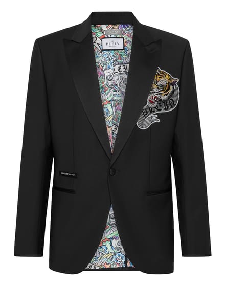 Blazer Met Één Knoop Slim Fit Tattoo