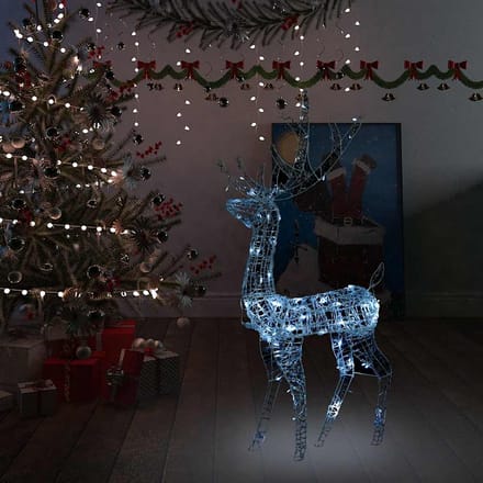 vidaXL - Kerstversiering - rendier - 140 - LED's - koudwit - 128 - cm - acryl