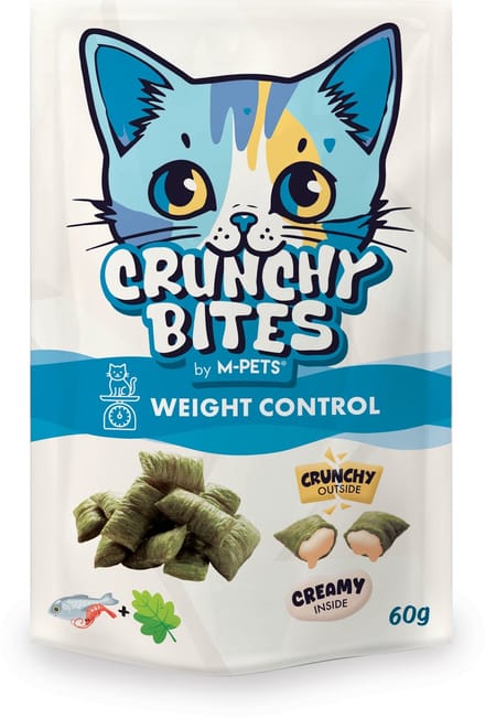 M-PETS CRUNCHY BITES kat snack met functie gewichtsbeheersing - 60 g - per 12