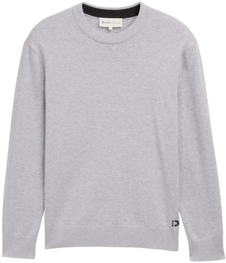 Tom Tailor Denim - Basic gebreide trui van katoen - Maat XXL - Light Stone Grey Melange