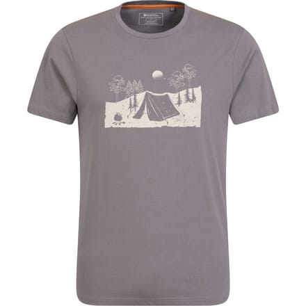Mountain Warehouse Heren Camping Schets Organisch T-Shirt (Grijs)