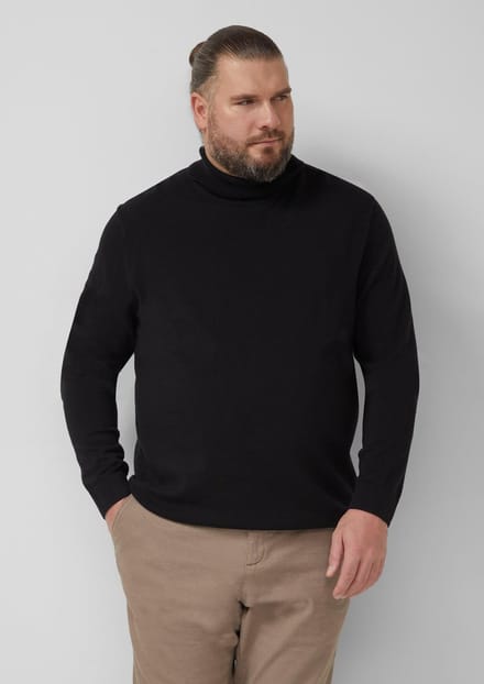 Trui met col roulé en geribbelde randen s.Oliver