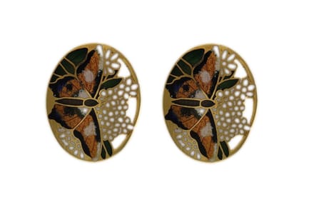 Behave - Oorstekers dames - vlindermotief - wit - 2,5 cm