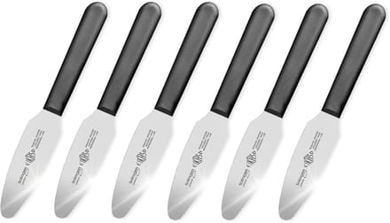 Eikaso Solingen Ontbijtmessen – 2-in-1 Broodmes & Smeermes – Gekartelde Rand – Set van 6 – Solingen