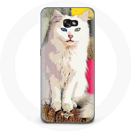 Coque pour Samsung Galaxy A8 2016 Turc de Van Chat Blanc aux yeux bleu et jaune