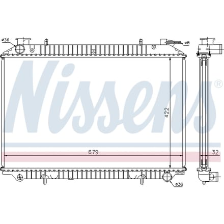 Radiator, motorkoeling NISSENS 62908A