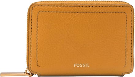 FOSSIL Kaarthoes Logan Zip Around Card Case RFID Ochre Mosterdgeel