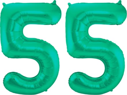 Folieballon 55 jaar metallic groen 86cm