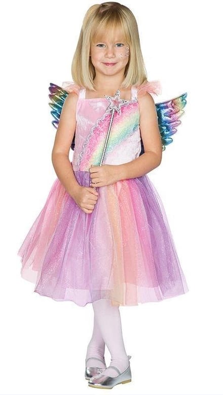 Rubie's Verkleedjurk Regenboogfee Meisjes Polyester Roze Maat 128