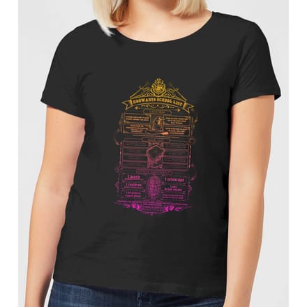 Harry Potter School List dames t-shirt - Zwart - M
