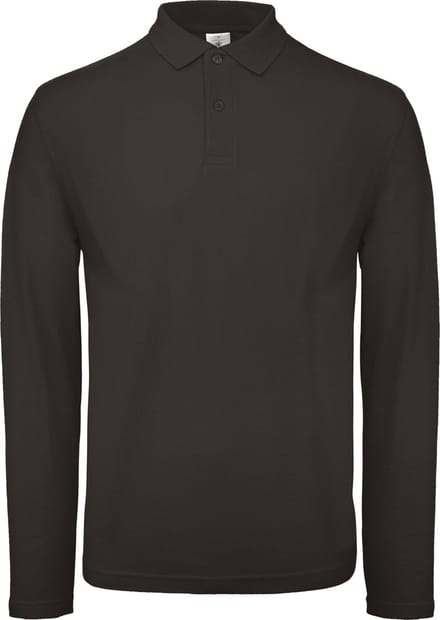 B&C BE INSPIRED - Men´s Long Sleeve Polo ID.001 - Black - S