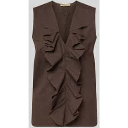 Blousetop met v-hals en volants