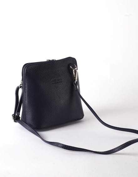 Giuliano lederen schoudertas Allison - Donkerblauw - Dames - Made in Italy